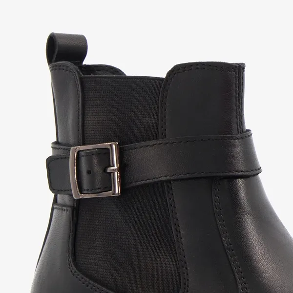 Hush Puppies lage leren dames chelsea boots zwart