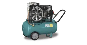 Mobiele compressor riemaandrijving met olie ketel 50 L 2,2 kW /  3 Pk 10 bar 418 l/min 230V Aircraft