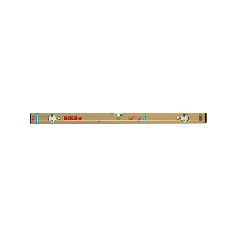 SOLA WATERPAS AZM3 180 180CM  8 MAGNETEN  ALUMINIUM GOUD