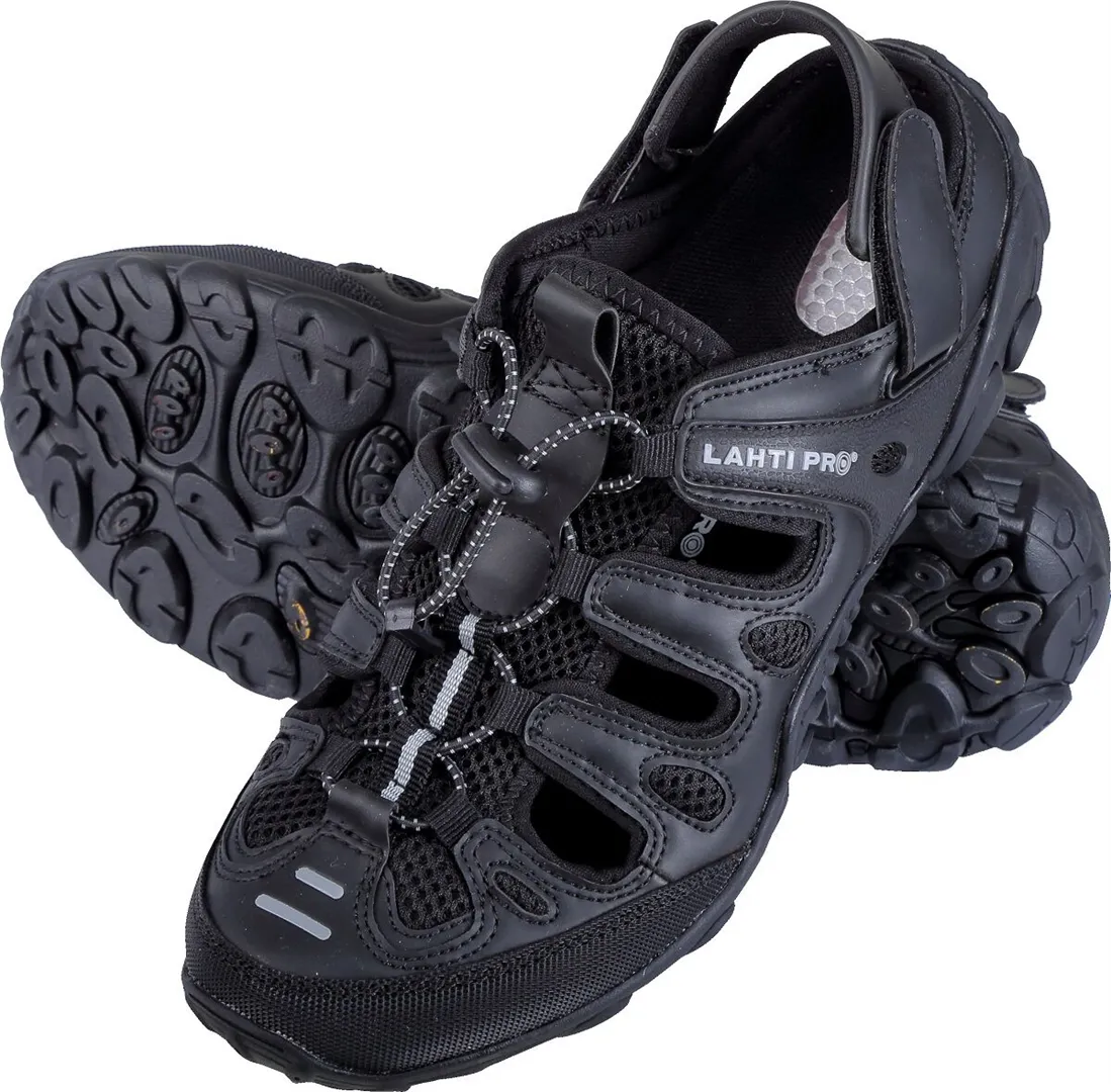 WERKSCHOENEN SANDALEN, PU/MESHSTOF ZWART EN GRIJS, 46 LAHTI PRO L3061146