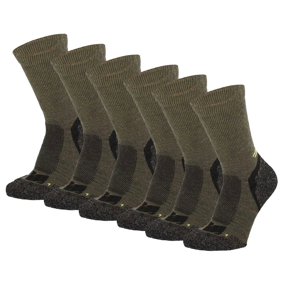 XTREME HIKING SOKKEN WOL 6PACK MULTI GREEN    