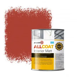 ZINSSER ALLCOAT INTERIOR MUURVERF RAL 3016 KORAALROOD  1 LITER