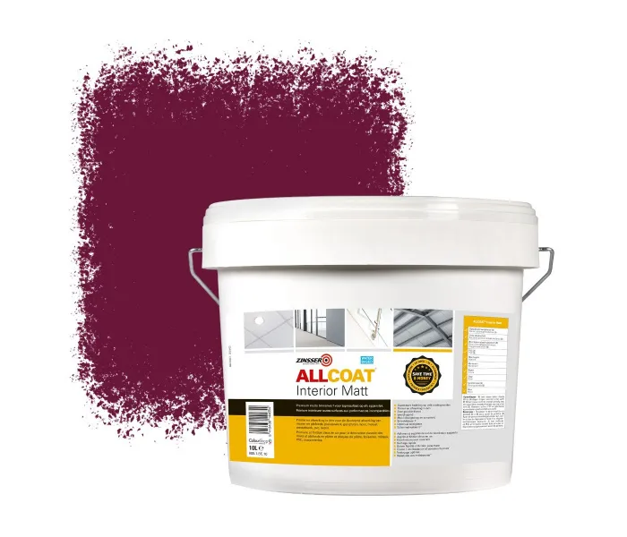 ZINSSER ALLCOAT INTERIOR MUURVERF RAL 4004 WIJNHEIDEROOD  10 LITER