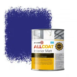 ZINSSER ALLCOAT INTERIOR MUURVERF RAL 5002 ULTRAMARIJN BLAUW  1 LITER