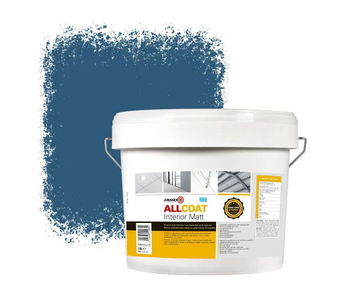 ZINSSER ALLCOAT INTERIOR MUURVERF RAL 5009 AZUURBLAUW  10 LITER