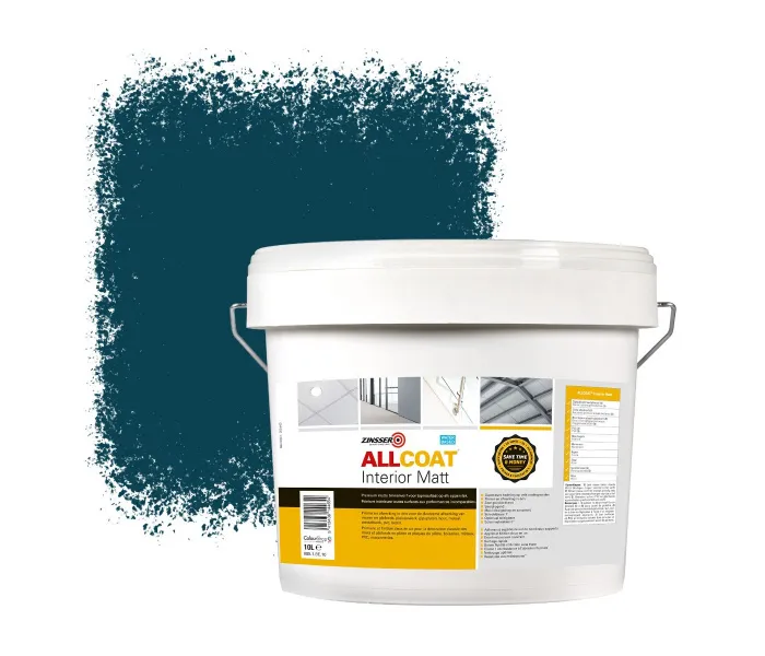 ZINSSER ALLCOAT INTERIOR MUURVERF RAL 5020 OCEAANBLAUW  10 LITER