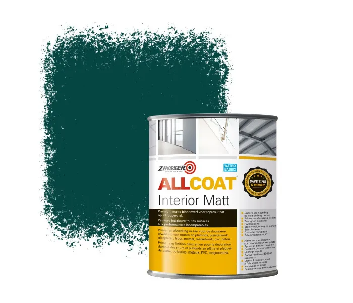 ZINSSER ALLCOAT INTERIOR MUURVERF RAL 6004 BLAUWGROEN  1 LITER