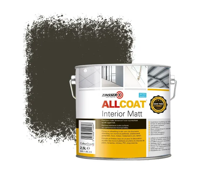 ZINSSER ALLCOAT INTERIOR MUURVERF RAL 6022 BRUIN OLIJFGROEN  2,5 LITER