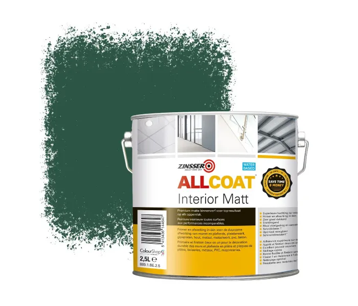 ZINSSER ALLCOAT INTERIOR MUURVERF RAL 6028 DENINGROEN  2,5 LITER