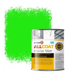ZINSSER ALLCOAT INTERIOR MUURVERF RAL 6037 ZUIVERGROEN  1 LITER