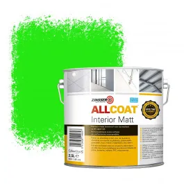 ZINSSER ALLCOAT INTERIOR MUURVERF RAL 6037 ZUIVERGROEN  2,5 LITER