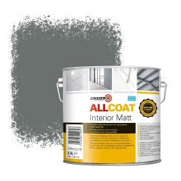 ZINSSER ALLCOAT INTERIOR MUURVERF RAL 7005 MUIZENGRIJS  2,5 LITER