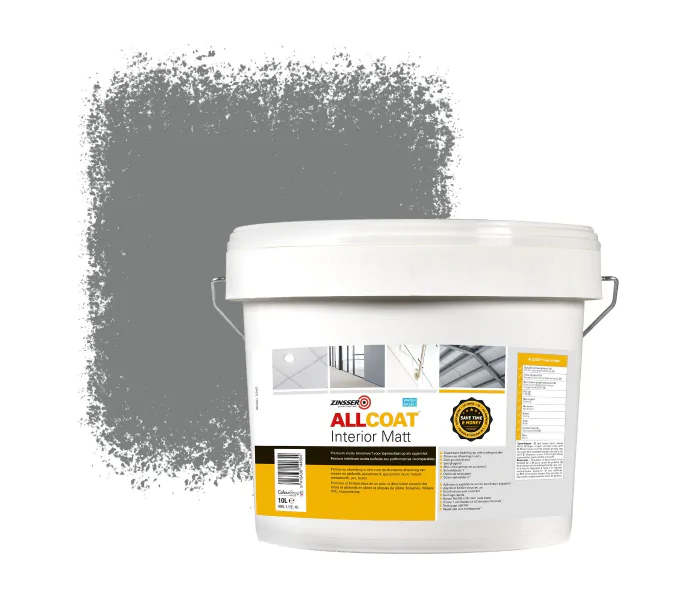 ZINSSER ALLCOAT INTERIOR MUURVERF RAL 7037 STOFGRIJS  10 LITER