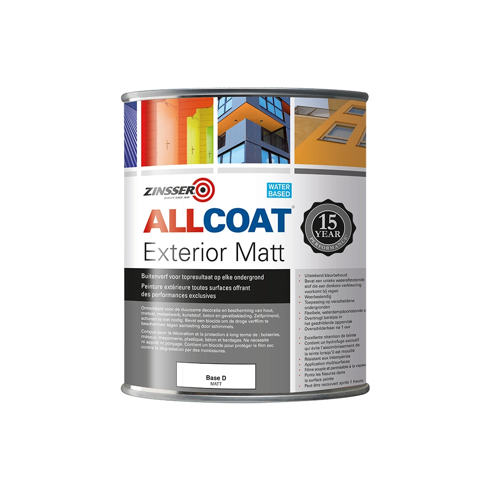 Zinsser Muurverf Allcoat Exterior Mat Base D 930ML